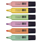 Markeerstift pastel, assorti, 6 stuks