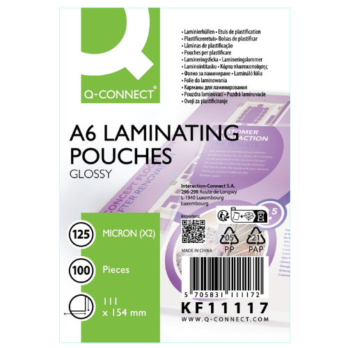 Productafbeelding - 2025-12-06T234150.807 Lamineeretui, A6, 125 micron, doos van 100 stuks - Afbeelding 1