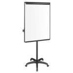 Flipchart, magnetisch, met 5 wielen, zwart