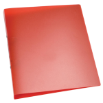Ringmap, PP, 2 ringen, 25 mm, transparant rood