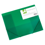 Elastomap, A4, 3 kleppen, transparant PP, groen