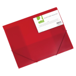 Elastomap, A4, 3 kleppen, transparant PP, rood