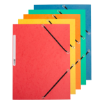 Elastomap, A4, 3 kleppen en elastieken, assorti, 10st