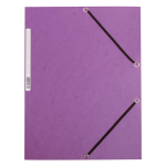 Elastomap, A4, 3 kleppen en elastieken, karton, paars