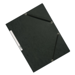 Elastomap, A4, 3 kleppen en elastieken, karton, zwart