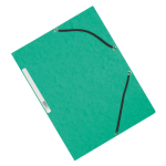 Elastomap, A4, 3 kleppen en elastieken, karton, groen