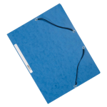 Elastomap, A4, 3 kleppen en elastieken, karton, blauw