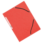 Elastomap, A4, 3 kleppen en elastieken, karton, rood