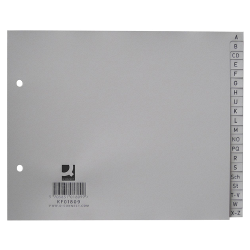 Productafbeelding - 2025-12-07T213407.833 Tabbladen, ft 18 x 22,5 cm, PP, 2-gaats, A-Z, grijs - Afbeelding 1