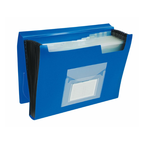 Productafbeelding - 2025-12-08T212521.722 Voorordner, A4, PP, met 13 vakken, elastieksluiting, blauw - Afbeelding 1