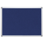 Textielbord, met aluminium frame, 90 x 60 cm, blauw