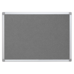 Textielbord, met aluminium frame, 90 x 60 cm, grijs