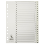 Tabbladen, A4, PP, 11-gaats, set van 1-20, wit