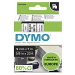 Labelcassette type D1 9 mm zwart/wit