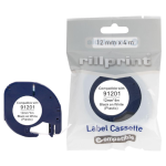 Labelcassette 91201 12mmx4m zw/wit plastic Compatible