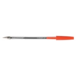 Balpen, met dop, 0,7 mm, rood, 50st