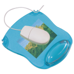 Muismat, gel, met polssteun, blauw