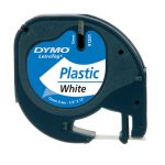 Labelcassette 91201 Letratag 12mmx4m zw/wit plastic