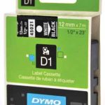 Labelcassette 45021 12mmx7m wit op zwart D1